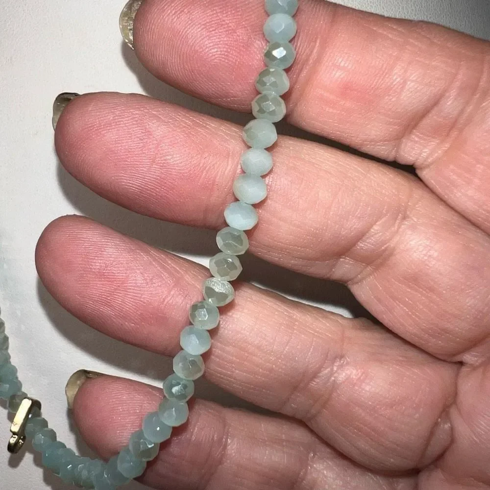 Vintage Adventurine faceted Bead Stretch Necklace - Picture 5 of 5